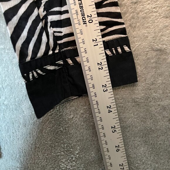 Michael Kors Women Y2K Zebra Animal Print Mob Wife Long Sleeve Tunic Top S - Picture 10 of 11